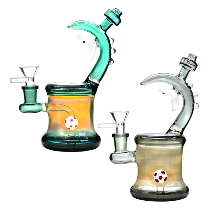 Cignature Half Moon Top With Cup Base Waterpipe (MB-1299) | 7 inch | Assorted Colors product image